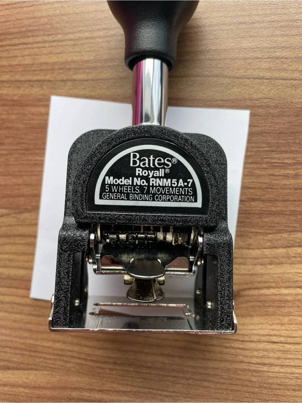 Vintage Bates Royall Automatic Numbering Machine RNM5A-7 5 Wheels 7 Movements